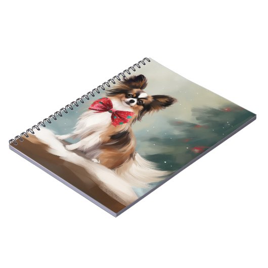Carnet Papillon Chien dans la neige de Noël (Côté gauche)