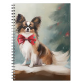 Carnet Papillon Chien dans la neige de Noël (Devant)