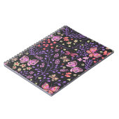 Carnet Papillon coloré et Fleurs Rose mignon (Côté gauche)