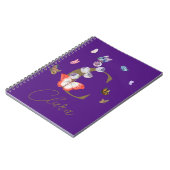 Carnet Papillon coloré Floral cadeau personnalisé (Côté gauche)