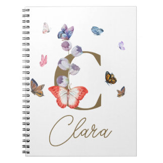 Carnet Papillon coloré Floral cadeau personnalisé