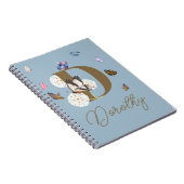 Carnet Papillon coloré Floral cadeau personnalisé (Côté Droit)
