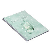 Carnet Papillon Croire Points Blancs Menthe (Côté Droit)