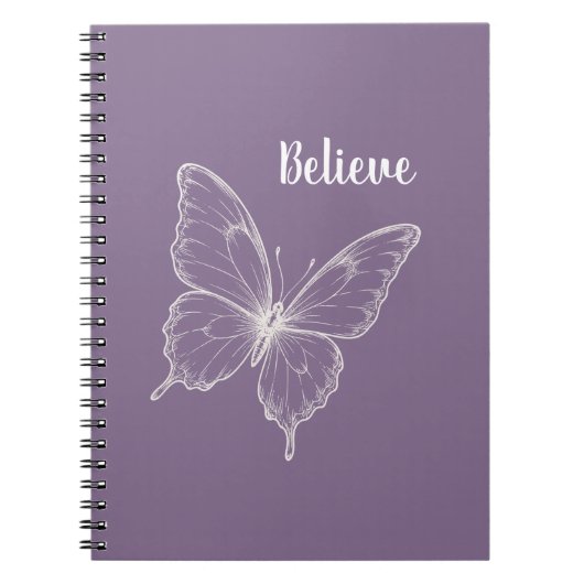 Carnet Papillon Croire Violet (Devant)