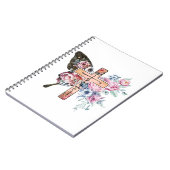 Carnet Papillon Croix Foi floral (Côté gauche)