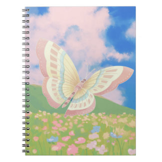 Carnet Papillon dans un champ de fleurs peinture