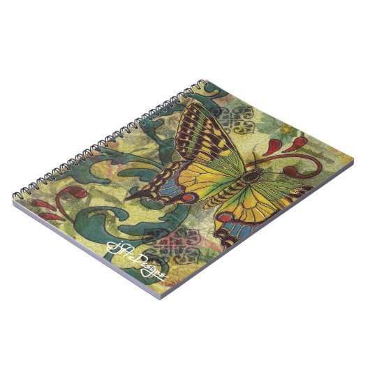 Carnet papillon d'art textile (Côté gauche)