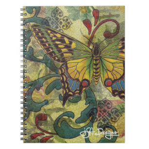 Carnet papillon d'art textile
