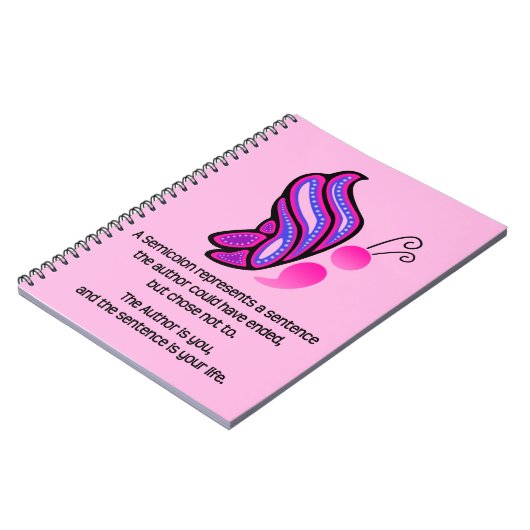 Carnet Papillon de conscience de suicide/dépression de (Côté gauche)