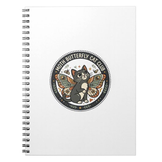 Carnet Papillon de nuit Chat POD Art Vectoriel - Papillon (Devant)