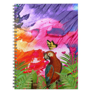Carnet Papillon de perroquet d'art moderne multicolore