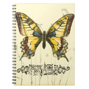 Carnet Papillon décoratif avec des fleurs sauvages