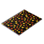 Carnet Papillon Delicate Floral sans couture Motif noir (Côté gauche)