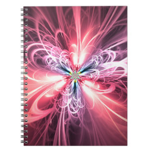 Carnet Papillon d'énergie rose Art fractal