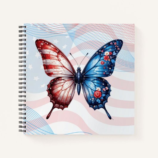 Carnet Papillon du drapeau américain (Devant)