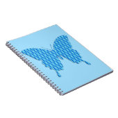 Carnet Papillon en impression abstraite - nuances de bleu (Côté Droit)