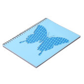 Carnet Papillon en impression abstraite - nuances de bleu (Côté gauche)