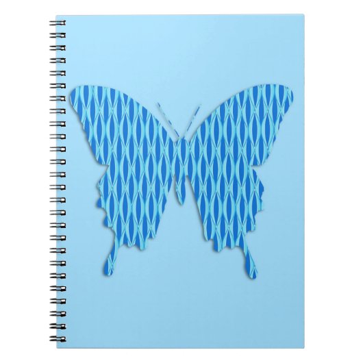 Carnet Papillon en impression abstraite - nuances de bleu (Devant)