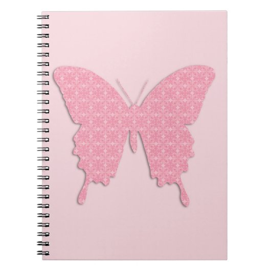 Carnet Papillon en papier peint - rose clair (Devant)