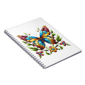 Carnet Papillon en vitrail coloré avec fleurs (Côté Droit)