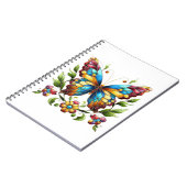 Carnet Papillon en vitrail coloré avec fleurs (Côté gauche)
