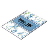 Carnet papillon entouré d'arbustes bleus (Côté gauche)