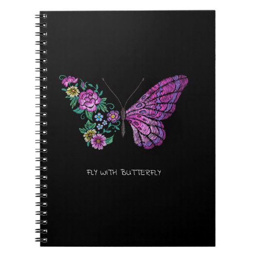 Carnet papillon et fleurs florales ailes papillons yout (Devant)
