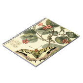 Carnet Papillon et libellule à fleurs rouges (Côté gauche)