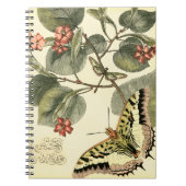 Carnet Papillon et libellule à fleurs rouges (Devant)