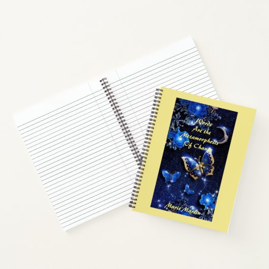 Carnet Papillon et lune diamant d'or (Intérieur)