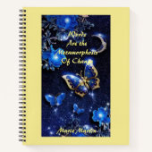Carnet Papillon et lune diamant d'or (Devant)