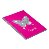Carnet Papillon étincelant diamant personnalisé (Côté Droit)