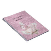 Carnet Papillon Étincelant Rose Pâle (Côté Droit)