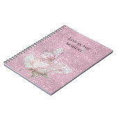 Carnet Papillon Étincelant Rose Pâle (Côté gauche)