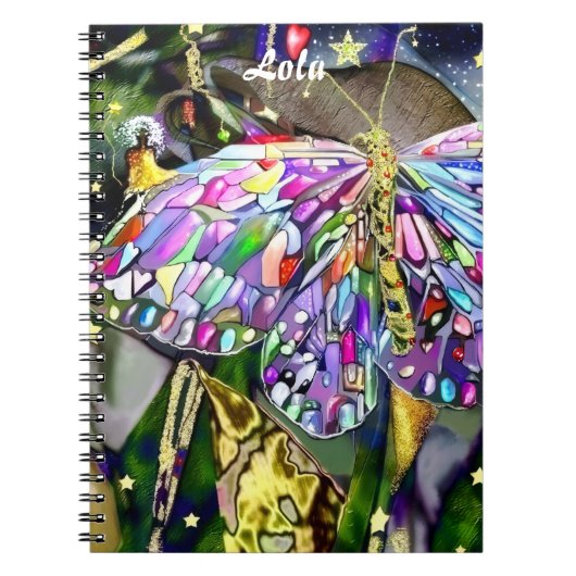 Carnet Papillon feuille d'or (Devant)