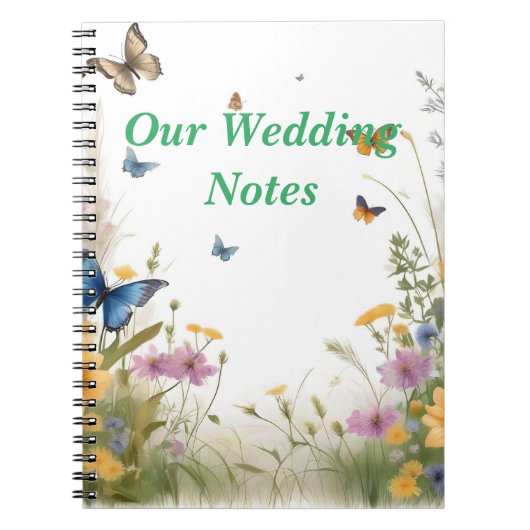 Carnet Papillon Fleur sauvage Aquarelle, Wedding planner (Devant)