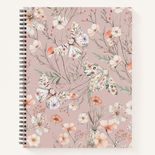 Carnet Papillon floral Fleur sauvage Boho (Devant)