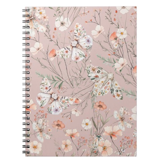 Carnet Papillon floral Fleur sauvage Boho (Devant)