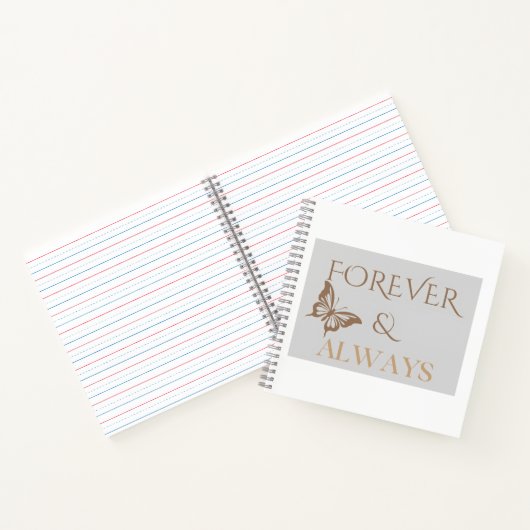 Carnet Papillon Forever & Always, Cadeau Romantique pour  (Intérieur)