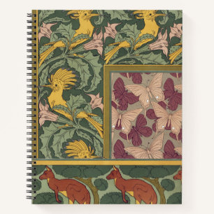 Carnet Papillon Huppe Art Nouveau Vert Sauge