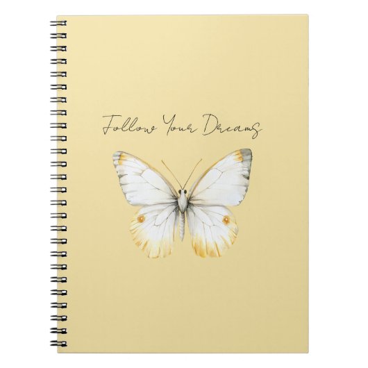 Carnet Papillon jaune blanc (Devant)