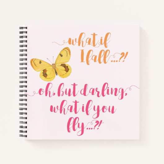 Carnet Papillon jaune - Et si je tombe ? Inspiration (Devant)