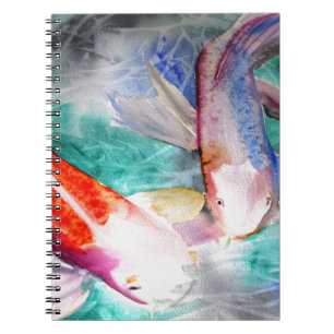 Carnet Papillon Koi aquarelle Art de poisson japonais