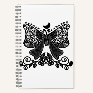 Carnet Papillon Lune Mystique Art Insecte Gothique Céle