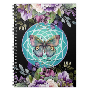 Carnet Papillon Mandala Violet Floral Ésotérique Psychiqu
