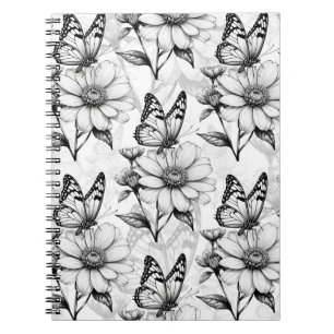 Carnet Papillon minimaliste sur la conception Motif de fl