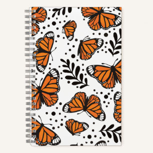 Carnet Papillon Monarch Dessiné à la Main Motif Sans Cout