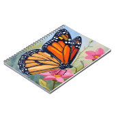 Carnet Papillon Monarque Aquarelle Jardin Floral (Côté gauche)