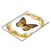 Carnet Papillon monarque en cadre feuille (Côté gauche)