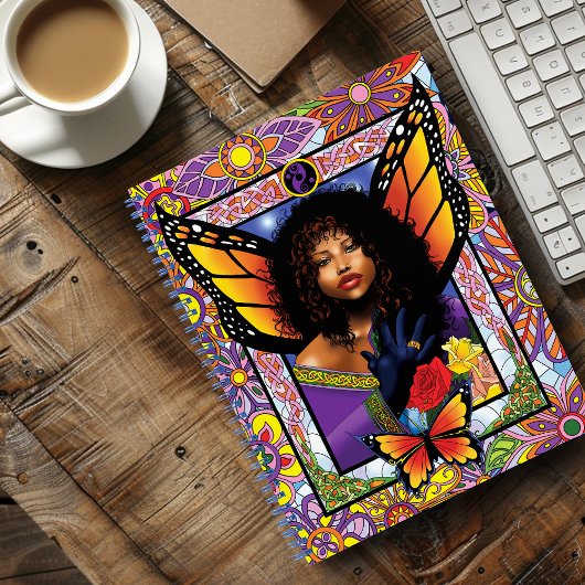 Carnet Papillon monarque Fée Purple Floral